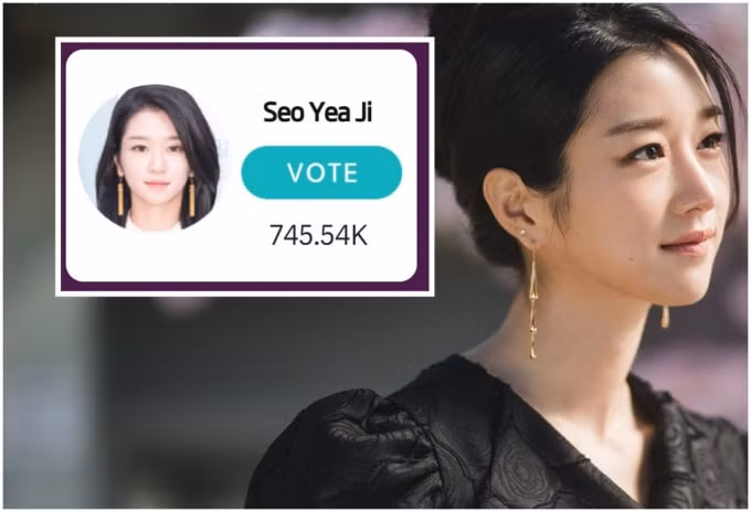 Seo Ye Ji gần như vững vàng ngôi đầu về số lượt bình chọn ở hạng mục Ngôi sao được yêu thích nhất của Baeksang 2021.