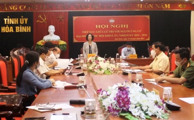 Ủy viên Bộ Chính trị, Trưởng Ban Tổ chức T.Ư Trương Thị Mai phát biểu tại Hội nghị.