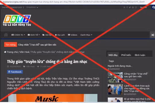 Xuất hiện website mạo danh, lấy nội dung của Báo Bà Rịa-Vũng Tàu