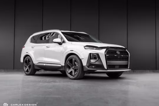 Hyundai SantaFe trông hầm hố hơn sau khi sở hữu gói độ thân rộng của hãng Carlex Design