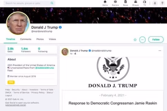 Ông Trump trở lại trên phương tiện truyền thông xã hội là giả mạo