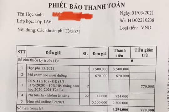 Hà Nội: Phụ huynh đề nghị Nhà trường làm rõ khoản thu tiền học trực tuyến