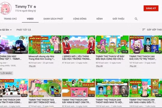 TPHCM: Xử phạt 15 triệu đồng, yêu cầu đóng kênh YouTube Timmy TV