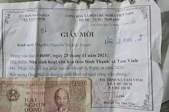 Yêu cầu kiểm điểm việc hỗ trợ 2.000 đồng thiệt hại do bão