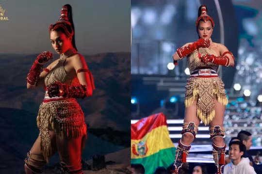 Hoa hậu Hoàn Vũ Thái Lan nặng 71 kg tự tin sải bước tại đêm bán kết Miss Universe