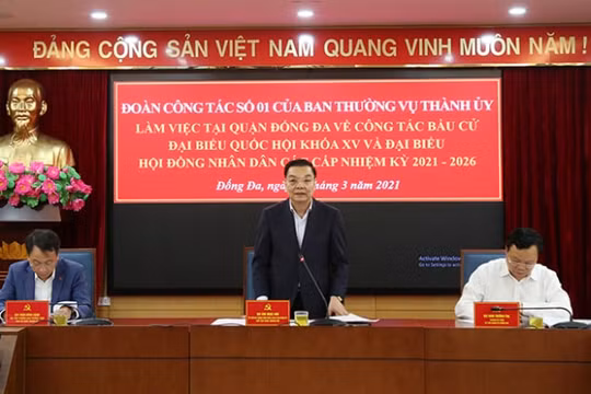 Chủ tịch Hà Nội kiểm tra công tác bầu cử đại biểu Quốc hội, HĐND quận Đống Đa