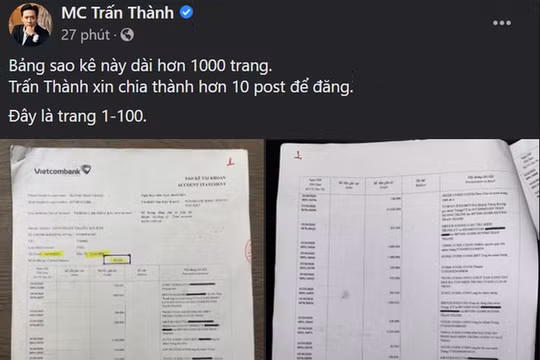 Tài khoản sao kê của MC Trấn Thành không cập nhật số dư, Vietcombank nói gì?