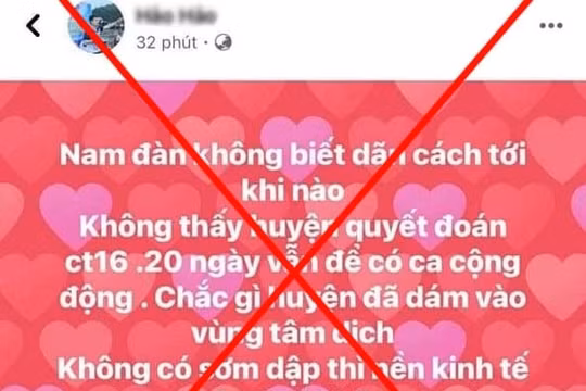 Nghệ An triệu tập một số trường hợp đăng tin gây hiểu lầm về công tác phòng, chống dịch