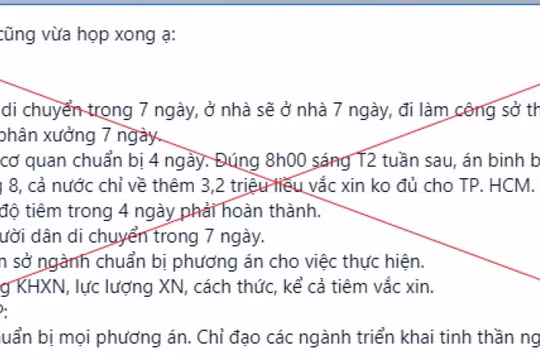 Sẽ xử lý nghiêm đối tượng đăng thông tin Hà Nội cấm người dân ra đường trong 7 ngày