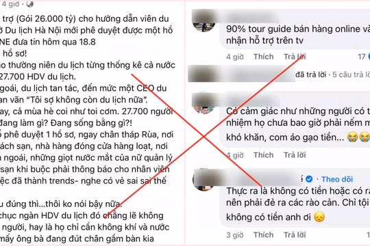 Thông tin Sở Du lịch Hà Nội mới phê duyệt được 1 hồ sơ hỗ trợ hướng dẫn viên là sai sự thật