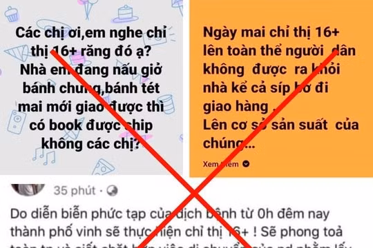 Tung tin giả “TP.Vinh áp dụng Chỉ thị 16+”, 3 người bị phạt 25 triệu đồng