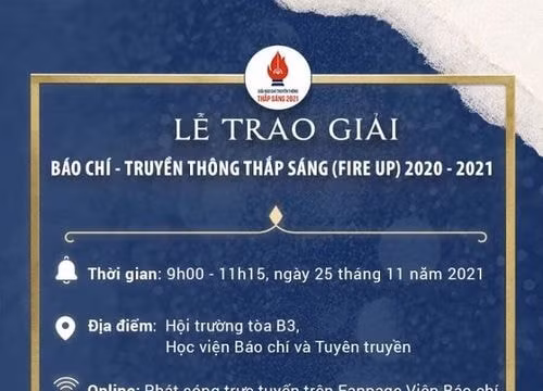 Lễ trao giải báo chí dành cho học sinh, sinh viên sẽ diễn ra ngày 25/11