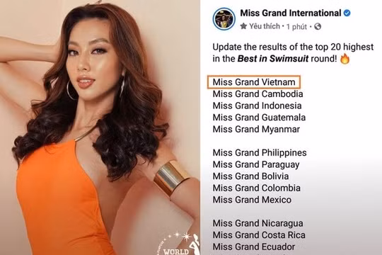 Thuỳ Tiên dẫn đầu bình chọn trang phục áo tắm đẹp nhất Miss Grand International
