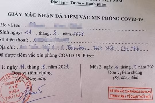 Cần Thơ: Tiêm vaccine cho trẻ 13 tuổi, Giám đốc Trung tâm y tế quận bị đình chỉ