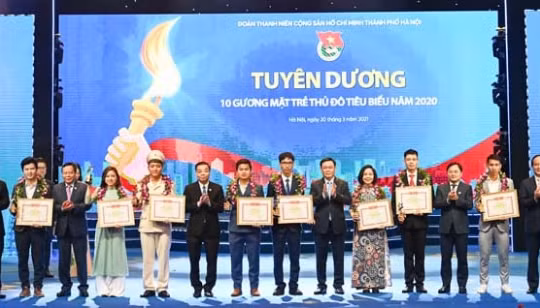Hà Nội: Tuyên dương 10 Gương mặt trẻ Thủ đô tiêu biểu năm 2020