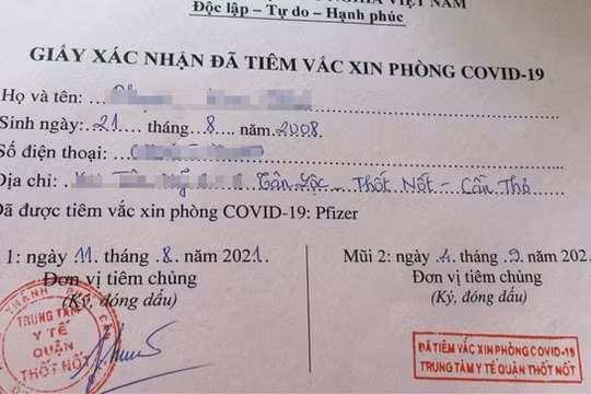 Cần Thơ: Chưa cho phép, trẻ dưới 18 tuổi vẫn được tiêm vaccine phòng COVID-19