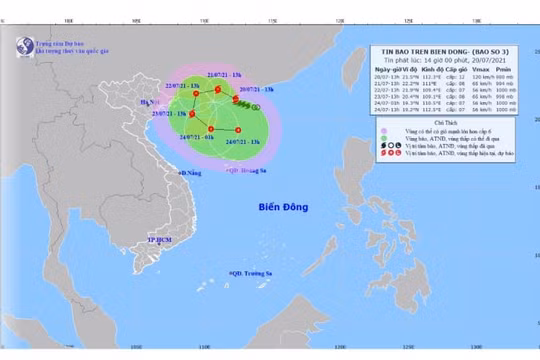 ​Bão số 3 có khả năng vào Vịnh Bắc Bộ gây mưa lớn ở Đông Bắc