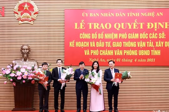 Điều động, bổ nhiệm nhiều chức danh lãnh đạo sở, ngành ở Nghệ An, Hà Tĩnh