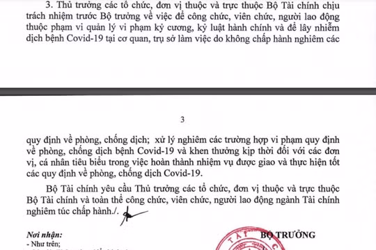 Hai cán bộ Thuế vi phạm chống dịch, Bộ trưởng Tài chính chỉ đạo nóng toàn ngành