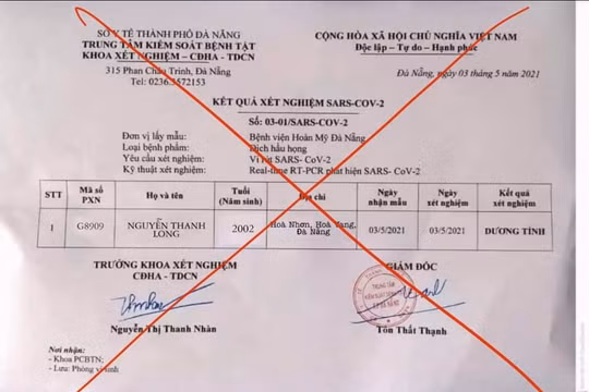 Công an triệu tập người đăng kết quả xét nghiệm Covid-19 giả lên mạng