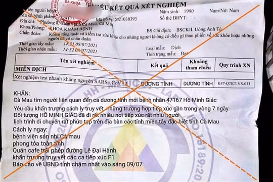Thông tin “phong tỏa toàn tỉnh Cà Mau" là bịa đặt