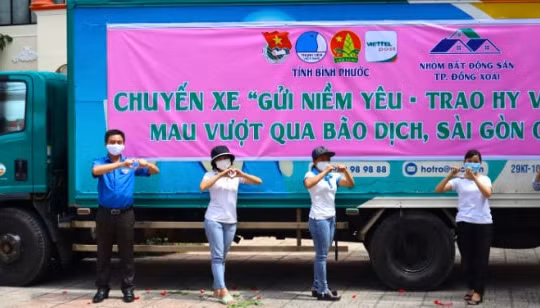 Những chuyến xe yêu thương “cõng” 113 tấn lương thực từ Bình Phước gửi đến TP. HCM, Bình Dương