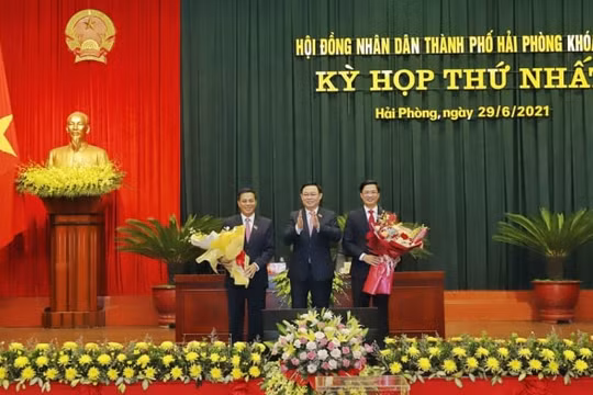Chủ tịch Quốc hội Vương Đình Huệ dự kỳ họp thứ nhất HĐND TP. Hải Phòng khóa XVI
