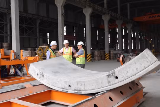 Tiến hành sản xuất vỏ hầm tuyến đường sắt đô thị Nhổn - ga Hà Nội