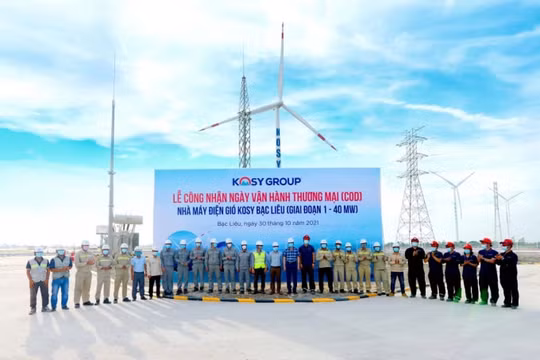 Nhà máy Điện gió Kosy Bạc Liêu hoàn thành, chính thức phát điện thương mại