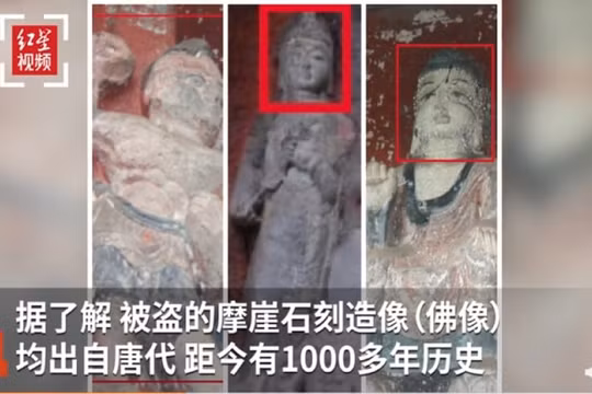 Trung Quốc treo thưởng lớn tìm tượng Phật ngàn năm tuổi khắc trên vách núi bị đánh cắp