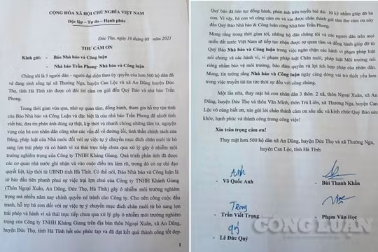Vụ trại lợn 'chui' bức tử môi trường: Người dân gửi thư cảm ơn tới Báo Nhà báo & Công luận