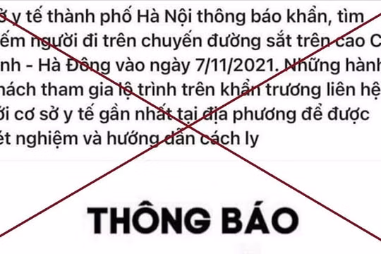 Hà Nội: Thông báo khẩn tìm người đi tàu Cát Linh - Hà Đông là sai sự thật
