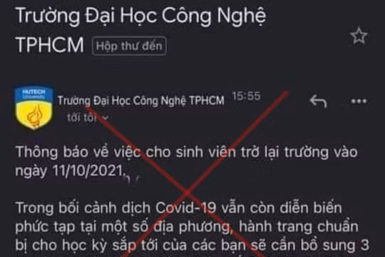 Thông tin Trường ĐH Công nghệ TP.HCM cho sinh viên trở lại trường là sai sự thật