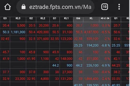 Nhà đầu tư hoảng loạn, ồ ạt bán tháo, Vn-Index giảm cực mạnh: Mất gần 39 điểm