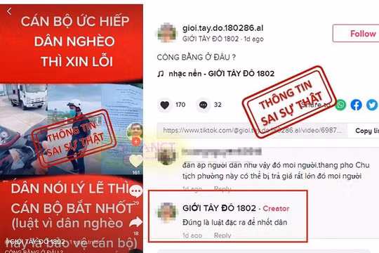 Cần Thơ xử phạt một trường hợp xúc phạm uy tín của cơ quan, tổ chức trên TikTok