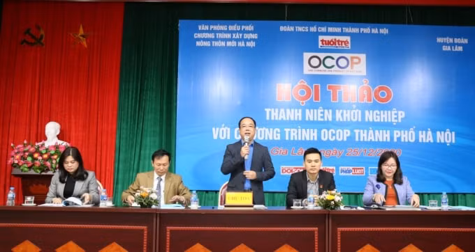 Đồng chí Nguyễn Mạnh Hưng - Tổng Biên tập báo Tuổi trẻ Thủ đô chủ trì hội thảo. Ảnh: tuoitrethudo.com.vn