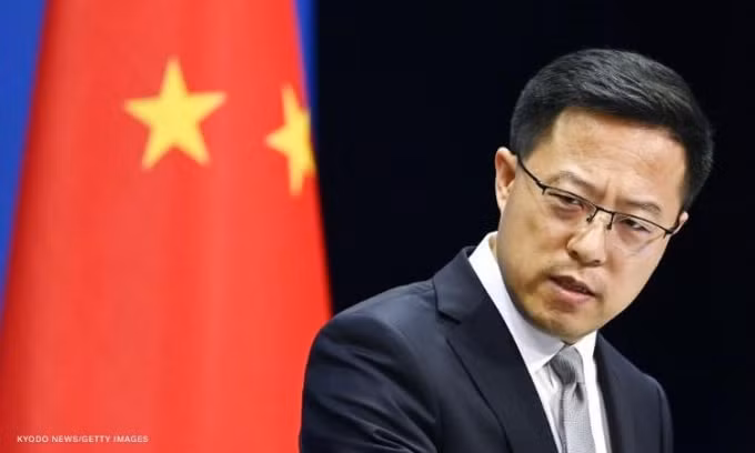 Người phát ngôn Bộ Ngoại giao Trung Quốc Triệu Lập Kiên kêu gọi Mỹ ngừng sử dụng Hong Kong để can thiệp vào công việc nội bộ của Trung Quốc - Ảnh: Chinanews