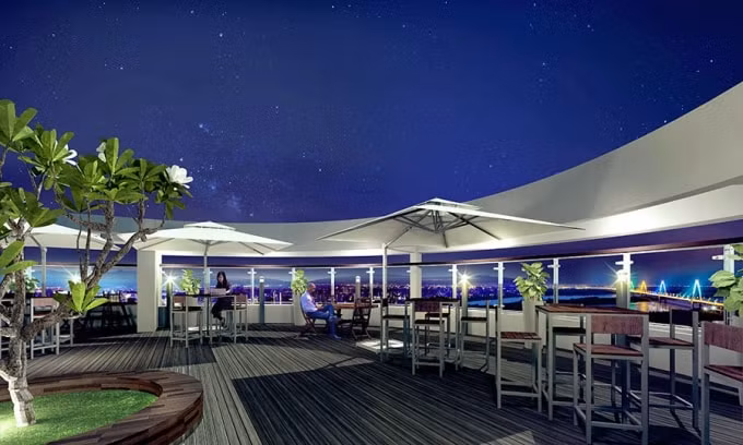 Rooftop café - một điểm nổi bật của Tây Hồ Riverview