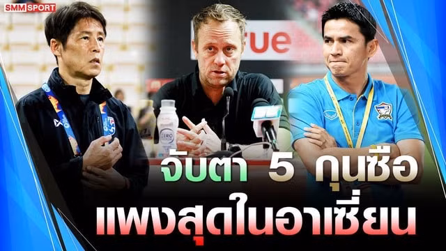 2 HLV đắt giá Kiatisuk (phải) và Mano Polking (giữa) rời Thai.League để sang V.League. Ảnh: dantri.com.vn