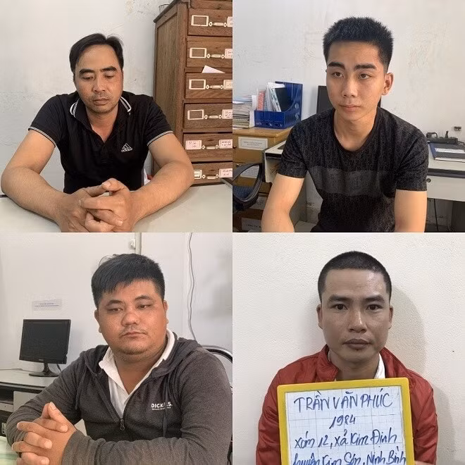 Các đối tượng bị bắt giữ tại cơ quan Công an. Ảnh: baogiaothong.vn