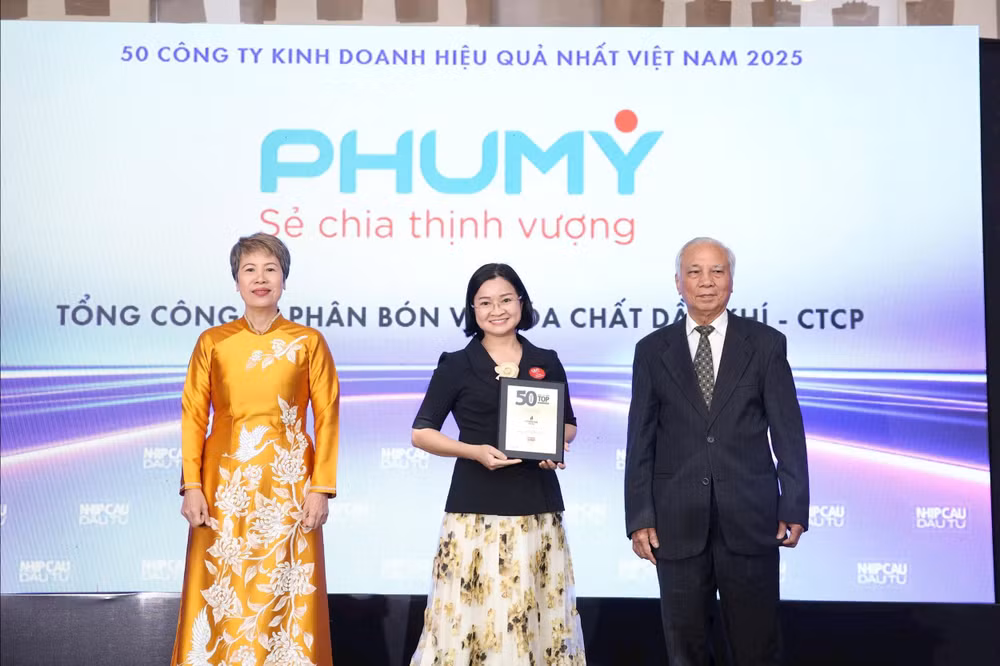 Phú Mỹ nhận Danh hiệu Top 50 Công ty kinh doanh hiệu quả nhất