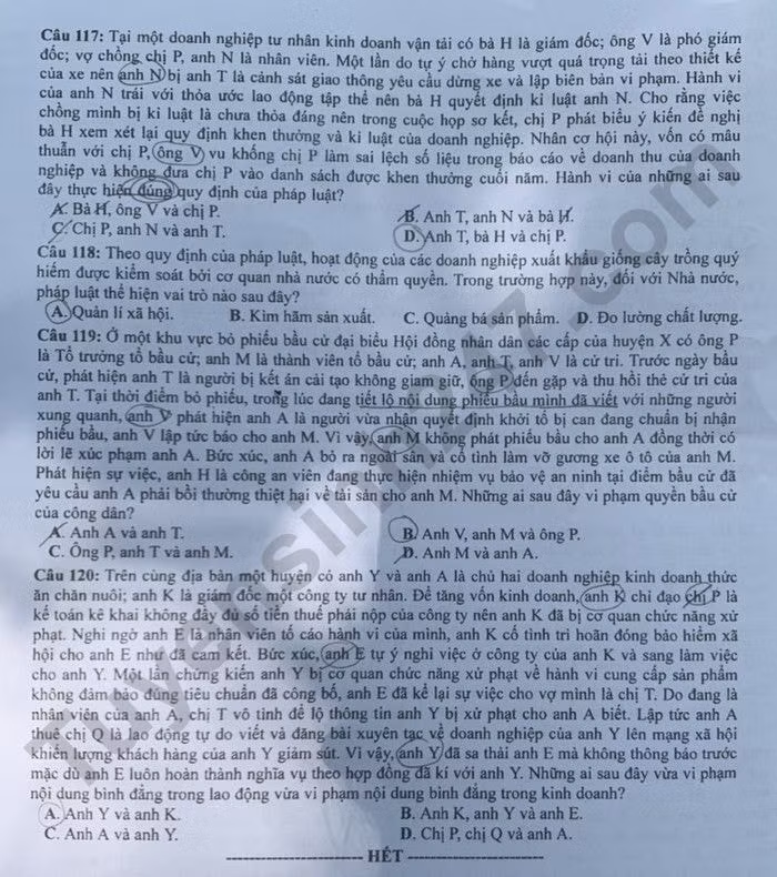 de thi tot nghiep thpt 2023 mon giao duc cong dan ma de 308 hinh 4