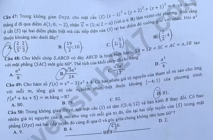 de thi tot nghiep thpt 2023 mon toan ma de 119 hinh 5