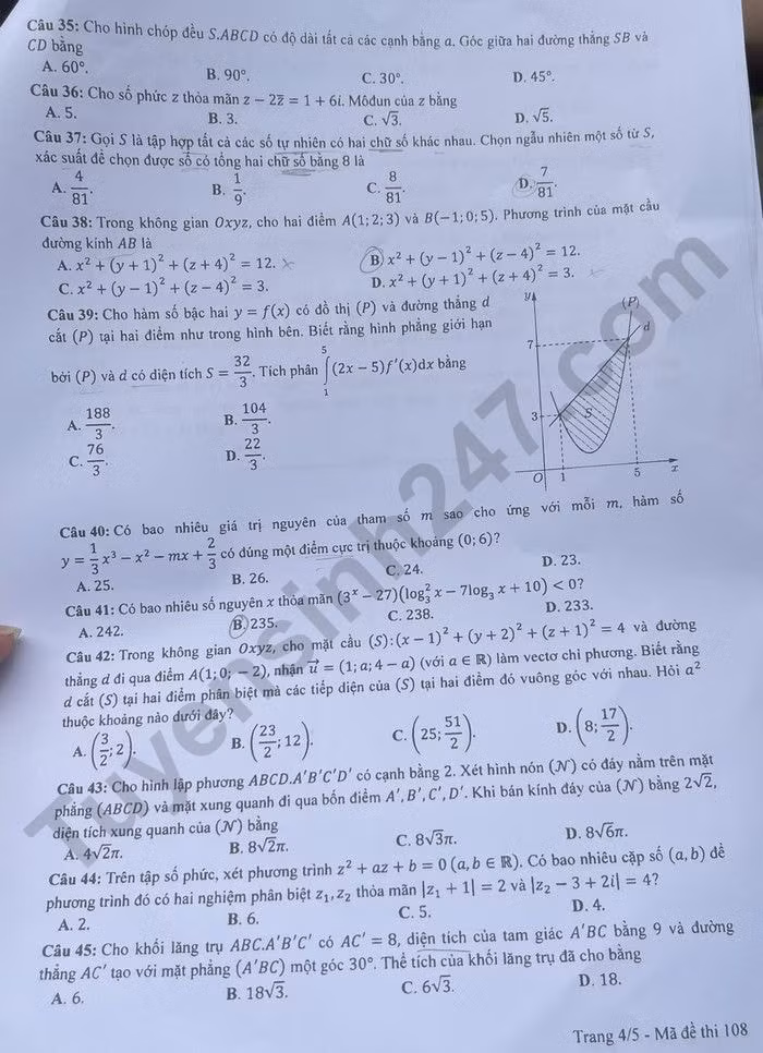 de thi tot nghiep thpt 2023 mon toan ma de 108 hinh 4