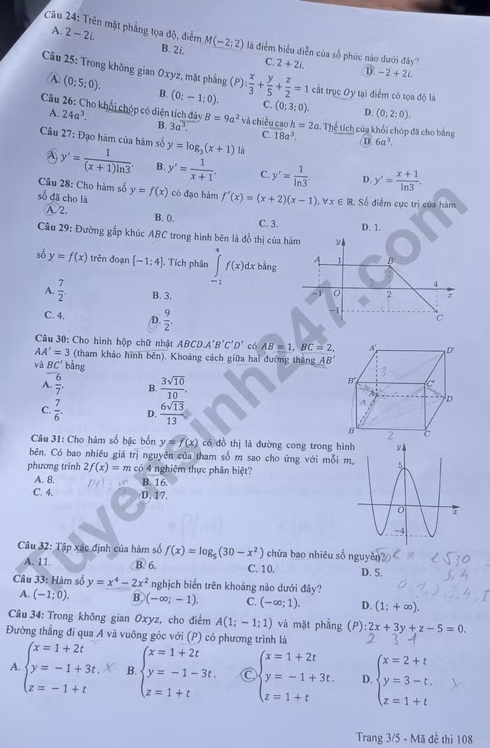 de thi tot nghiep thpt 2023 mon toan ma de 108 hinh 3