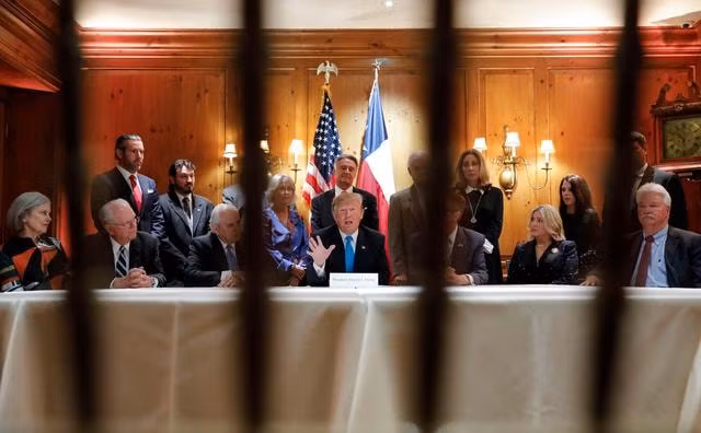 Tổng thống Mỹ Donald Trump trong buổi gây quỹ của đảng Cộng hòa. Ảnh: Reuters
