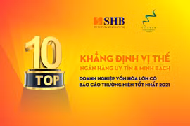 SHB tiếp tục được vinh danh top 10 doanh nghiệp vốn hóa lớn có BCTN tốt nhất