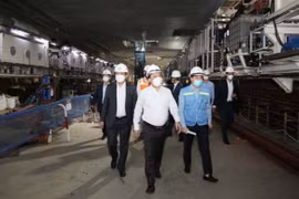 Bí thư Thành ủy Hà Nội kiểm tra dự án đường sắt đô thị đoạn Nhổn - Ga Hà Nội