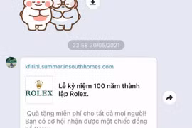 Xuất hiện đường link lạ "Lễ kỷ niệm 100 năm thành lập Rolex"