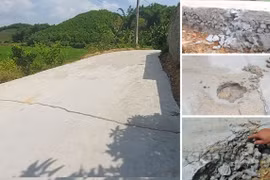 Yên Lập (Phú Thọ): Đường bê tông tiền tỷ chưa được nghiệm thu đã rạn nứt nham nhở